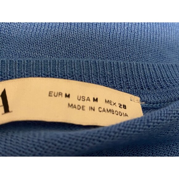 Zara Sweater Womens Size M Super Blue Long Sleeve Pullover - Picture 5 of 10